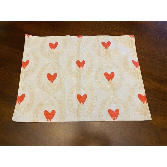 Set Of 6 Place Settings Hearts Placemats REVERSABLE hob nob on the other side - Picture 2 of 11